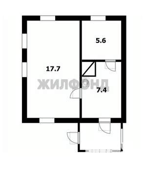 Дом 44м², 1-этажный, участок 6 сот.