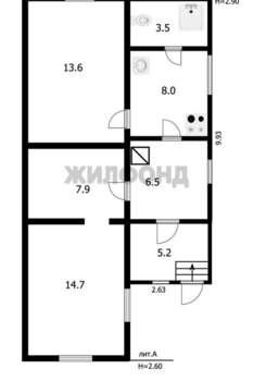 Дом 72м², 2-этажный, участок 4 сот.