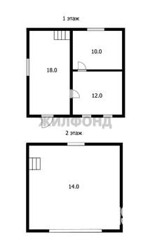 Дом 54м², 2-этажный, участок 4 сот.