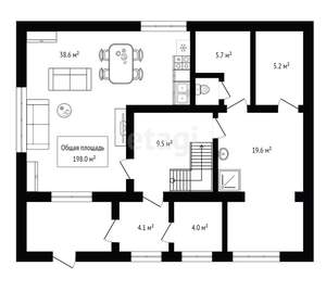 Дом 198м², 2-этажный, участок 5 сот.
