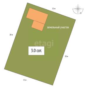 Дача 100м², 1-этажный, участок 3 сот.