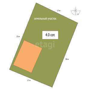 Дом 49м², 2-этажный, участок 4 сот.