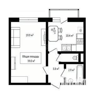 Дом 39м², 1-этажный, участок 12 сот.