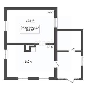 Дом 30м², 1-этажный, участок 5 сот.