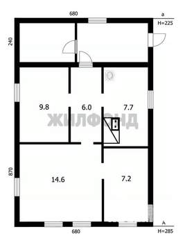Дом 45м², 1-этажный, участок 13 сот.