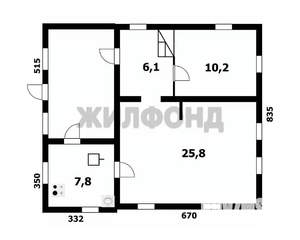 Дом 90м², 1-этажный, участок 6 сот.