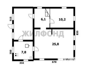Дом 90м², 1-этажный, участок 6 сот.