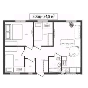 Дом 85м², 1-этажный, участок 6 сот.