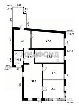 Дом 97м², 1-этажный, участок 7 сот.