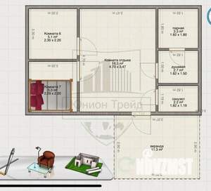 Дом 35м², 1-этажный, участок 10 сот.