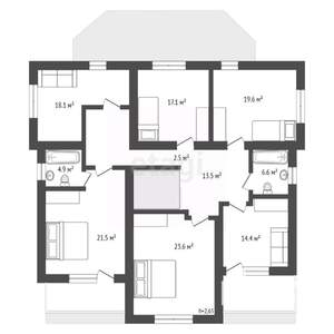 Дом 293м², 2-этажный, участок 8 сот.