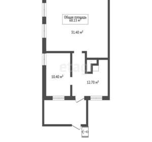 Дом 72м&sup2;, 2-этажный, участок 7 сот.  
