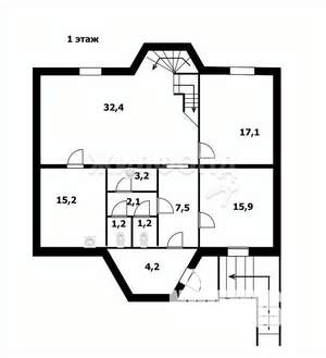 Дом 280м², 2-этажный, участок 6 сот.  