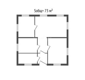 Дом 73м&sup2;, 1-этажный, участок 9 сот.  