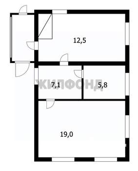 Дом 44м&sup2;, 1-этажный, участок 5 сот.  