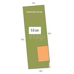 Дом 30м&sup2;, 1-этажный, участок 3 сот.  