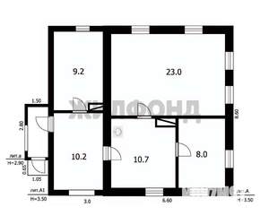 Дом 61м&sup2;, 1-этажный, участок 5 сот.  
