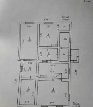 Дом 90м², 2-этажный, участок 10 сот.  