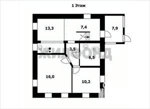 Дом 126м², 2-этажный, участок 6 сот.  