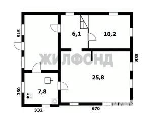 Дом 90м², 1-этажный, участок 6 сот.  
