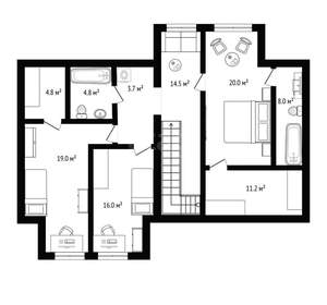 Дом 240м², 2-этажный, участок 6 сот.  