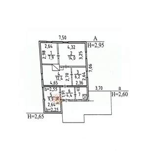 Дом 59м², 1-этажный, участок 6 сот.  