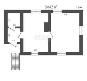 Дом 67м&sup2;, 2-этажный, участок 6 сот.  