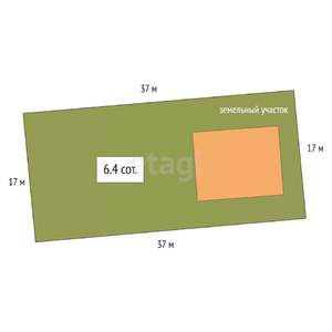 Дом 46м², 1-этажный, участок 6 сот.  