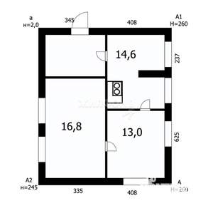 Дом 44м², 1-этажный, участок 5 сот.  
