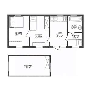 Дом 70м&sup2;, 2-этажный, участок 3 сот.  