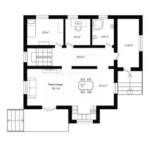 Дом 301м&sup2;, 2-этажный, участок 10 сот.  