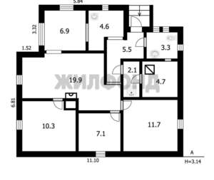 Дом 120м&sup2;, 2-этажный, участок 5 сот.  