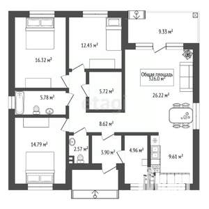 Дом 326м&sup2;, 3-этажный, участок 7 сот.  