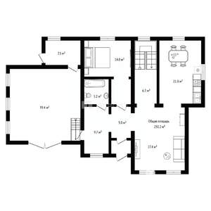 Дом 250м&sup2;, 2-этажный, участок 11 сот.  