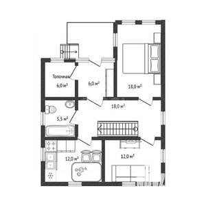 Дом 94м&sup2;, 1-этажный, участок 9 сот.  