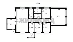 Коттедж 193м², 1-этажный, участок 10 сот.  