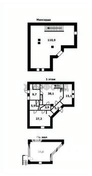 Коттедж 279м&sup2;, 2-этажный, участок 12 сот.  