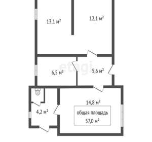 Дом 57м&sup2;, 1-этажный, участок 4 сот.  