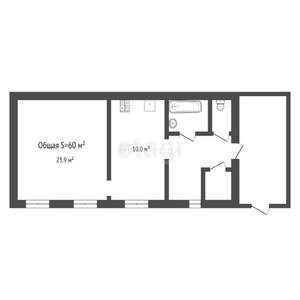 Дом 60м&sup2;, 1-этажный, участок 3 сот.  