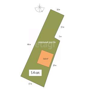 Дом 56м&sup2;, 2-этажный, участок 5 сот.  