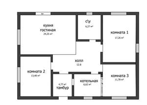 Коттедж 130м&sup2;, 1-этажный, участок 11 сот.  