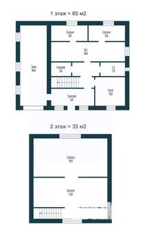 Дом 120м&sup2;, 2-этажный, участок 6 сот.  
