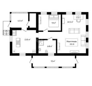 Дом 101м&sup2;, 2-этажный, участок 4 сот.  