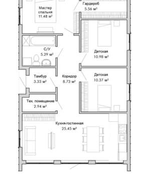 Дом 84м&sup2;, 1-этажный, участок 5 сот.  