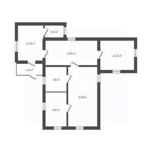 Дом 90м&sup2;, 1-этажный, участок 10 сот.  