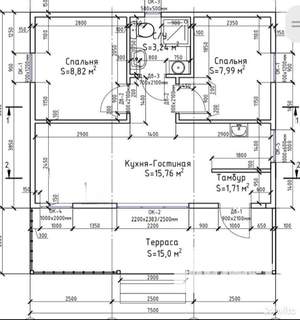 Дом 60м&sup2;, 1-этажный, участок 5 сот.  