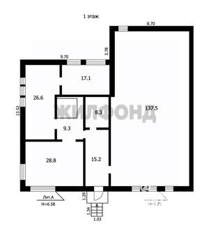 Дом 540м², 3-этажный, участок 8 сот.  