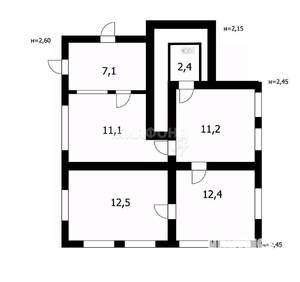 Дом 65м², 1-этажный, участок 8 сот.  