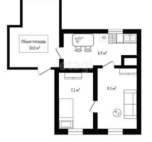 Дом 30м&sup2;, 1-этажный, участок 3 сот.  