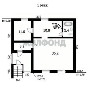 Коттедж 161м², 3-этажный, участок 5 сот.  